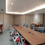 Roller shades conference room
